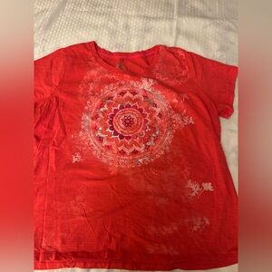 Made for Life Red Tee with Mandala Pattern